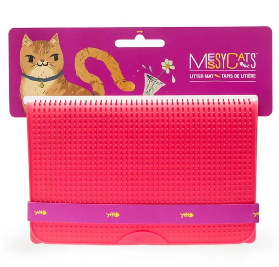 Messy Mutts Cat Litter Mat Red-