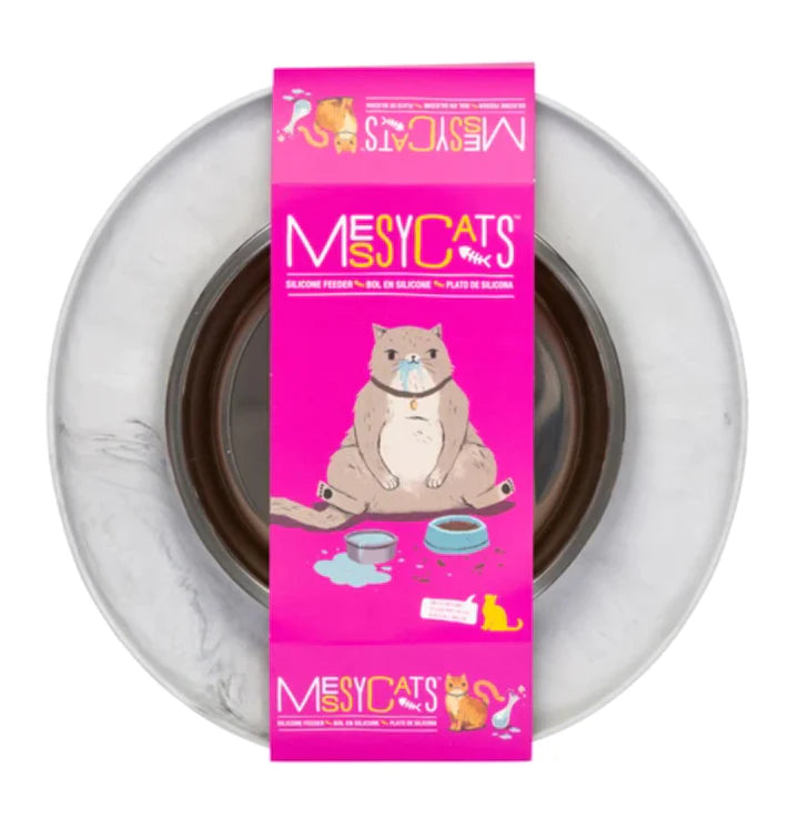 Messy Mutts Cat Feeder Silicone Marble-