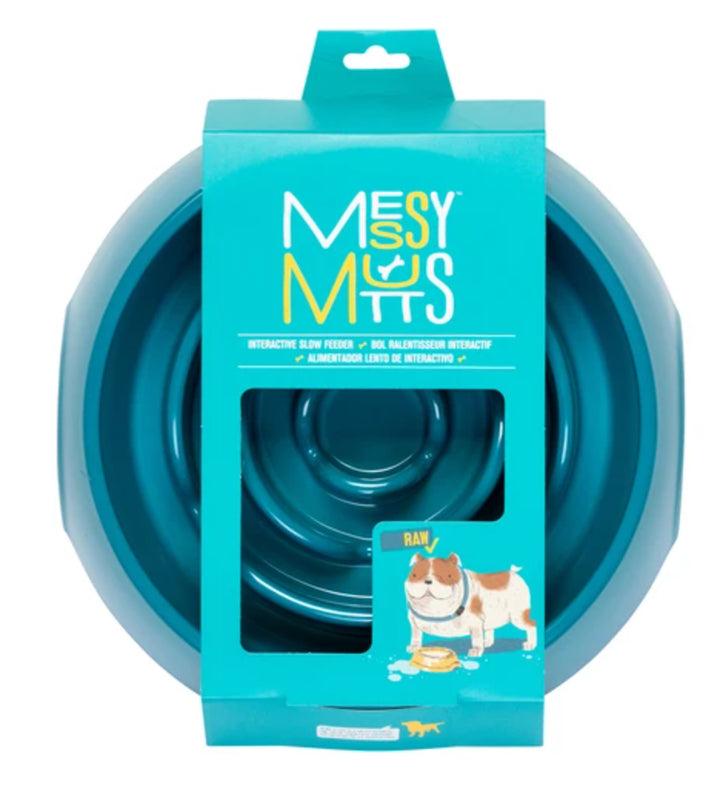 Messy Mutts Dog Slow Feeder Blue 3 Cups-