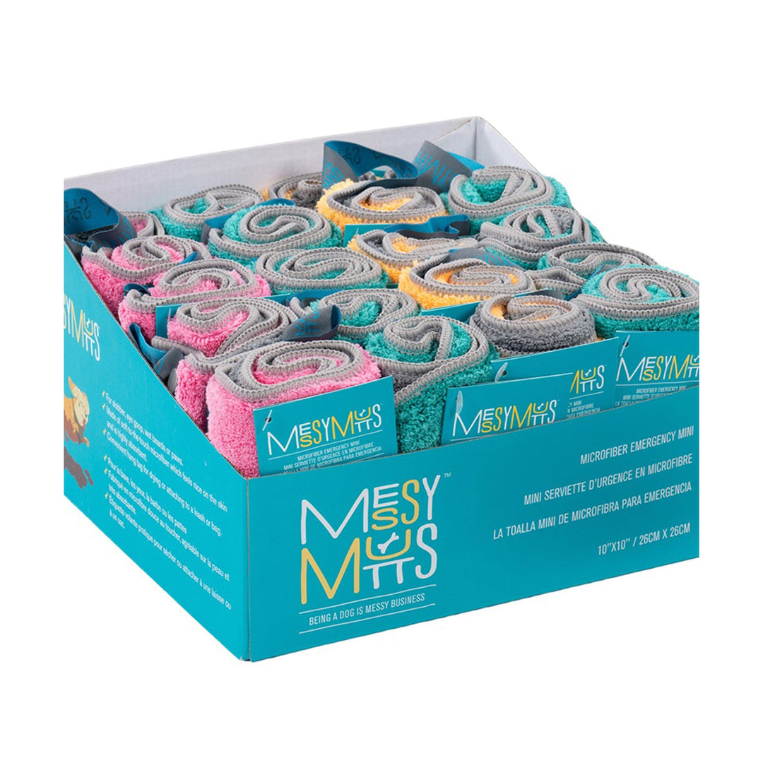 Messy Mutts Dog Microfiber Mini Towel 10In. X 10In. (Assorted; 20 Count)-