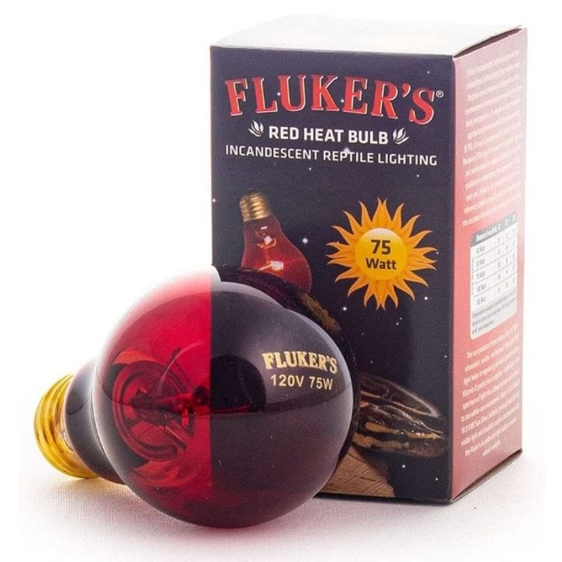 Flukers Red Heat Incandescent Bulb - 75 Watt-