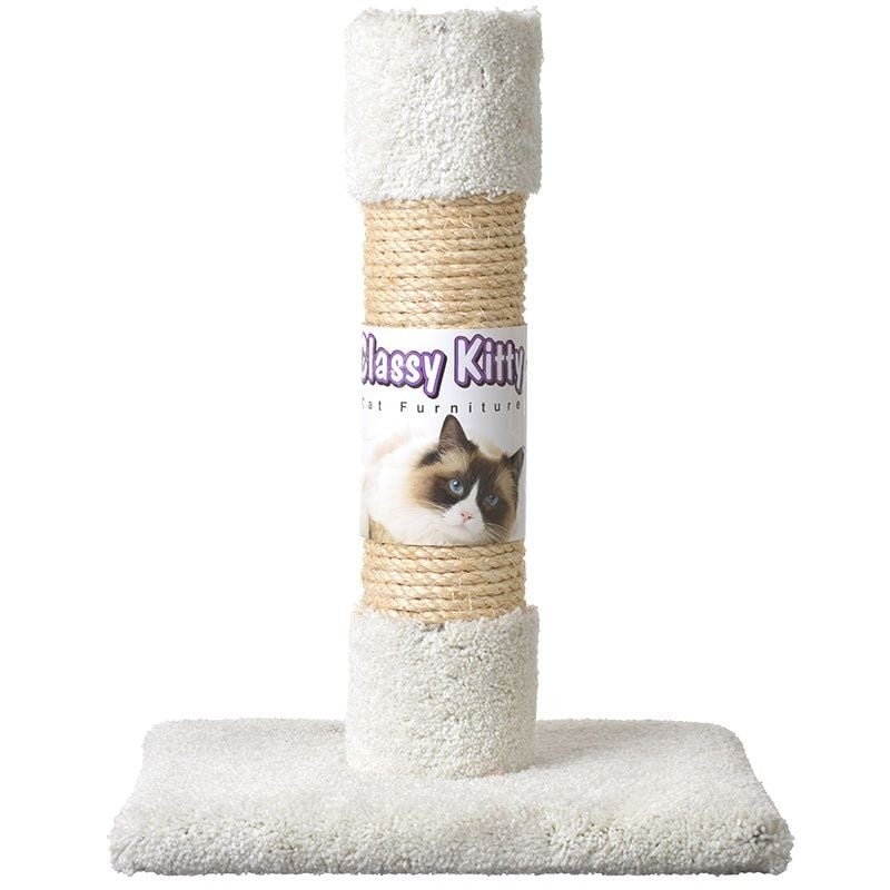 Classy Kitty Cat Decorator Scratching Post - Carpet & Sisal - 20in. High-