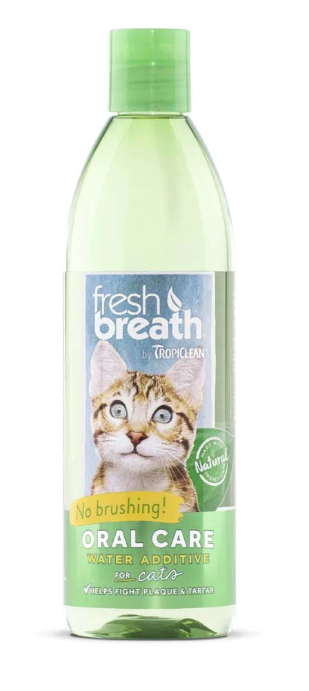 TropiClean Fresh Breath Oral Care Water Additive for Cats 1ea/16 Fl. oz-