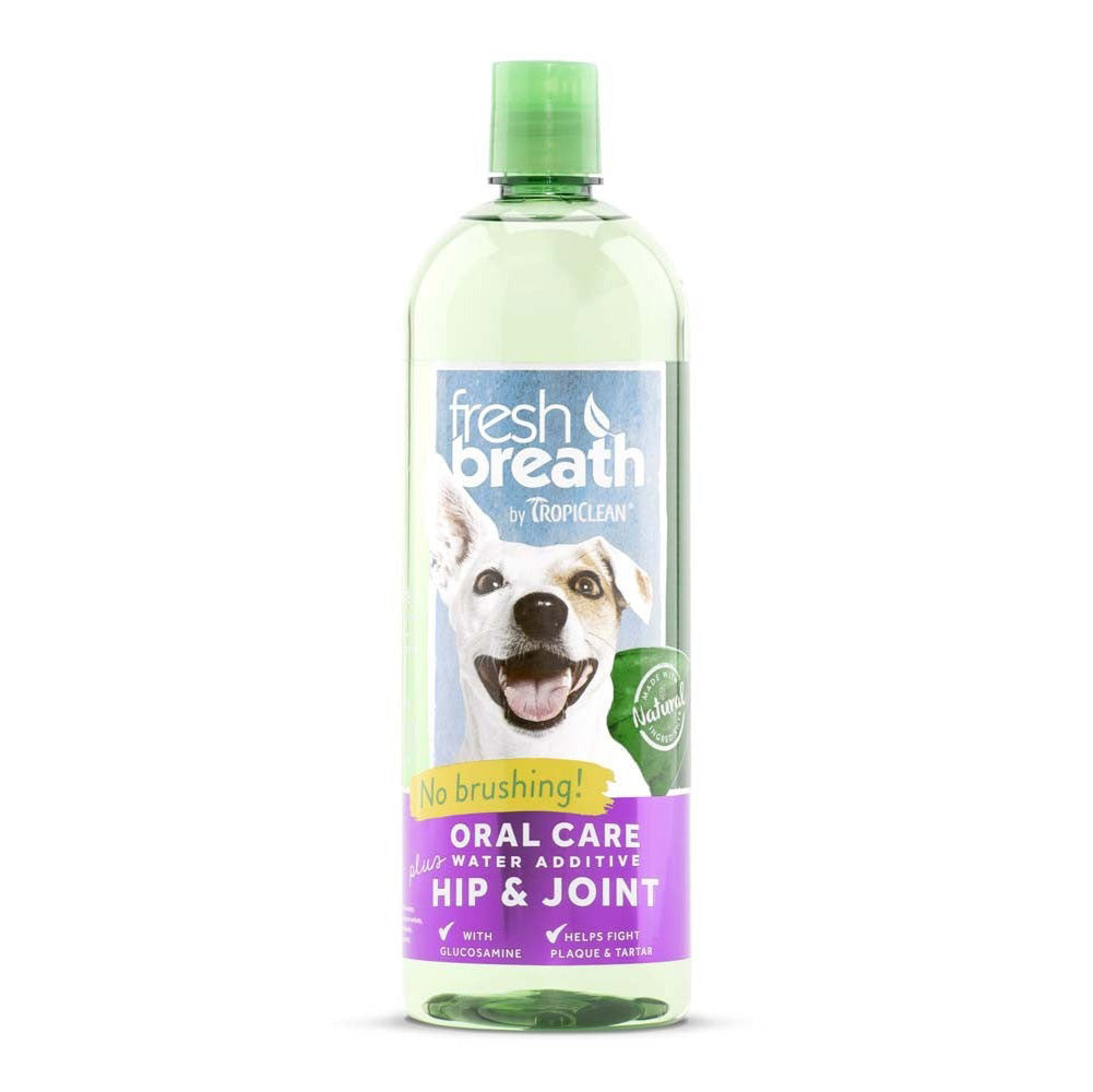 TropiClean Fresh Breath Oral Care Water Additive Plus Hip & Joint for Dogs 1ea/33.8 fl oz-