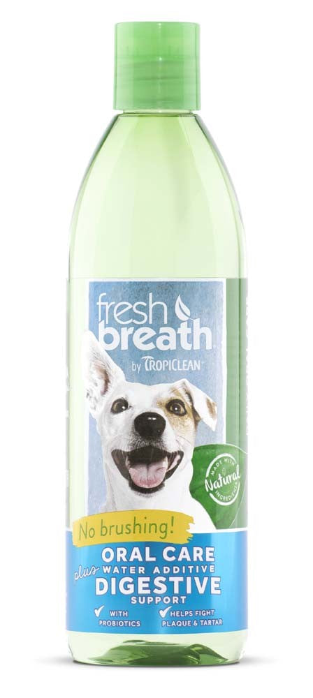 TropiClean Fresh Breath Oral Care Water Additive Plus Digestive Support for Dogs 1ea/16 fl oz-