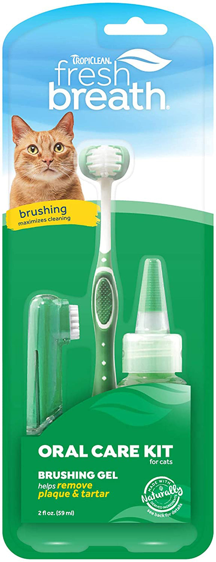 TropiClean Fresh Breath Oral Care Kit for Cats 1ea/Gel: 2 oz-