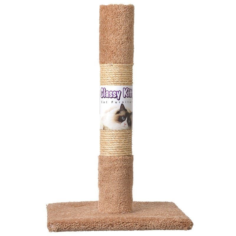 Classy Kitty Cat Decorator Scratching Post - Carpet & Sisal - 26in. High-