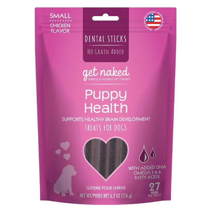 Get Naked Puppy Health Grain-Free Dental Stick Dog Treats Chicken 1ea/6.2 oz, SM-