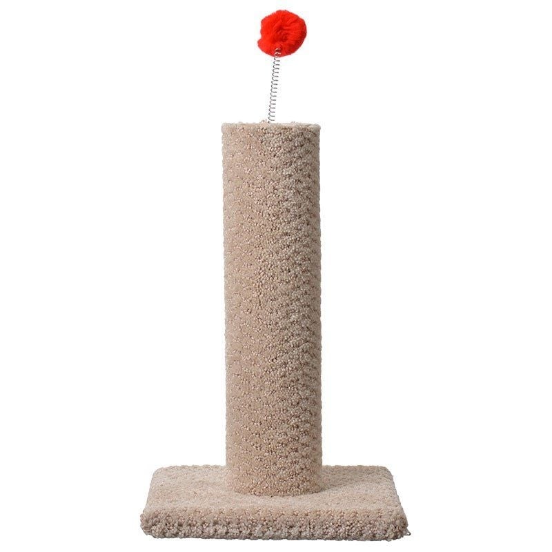 Classy Kitty Carpeted Cat Post with Spring Toy - 16in. High-