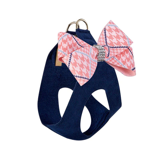 PeachesNCream Glen Houndstooth Nouveau Bow Step In Harness-