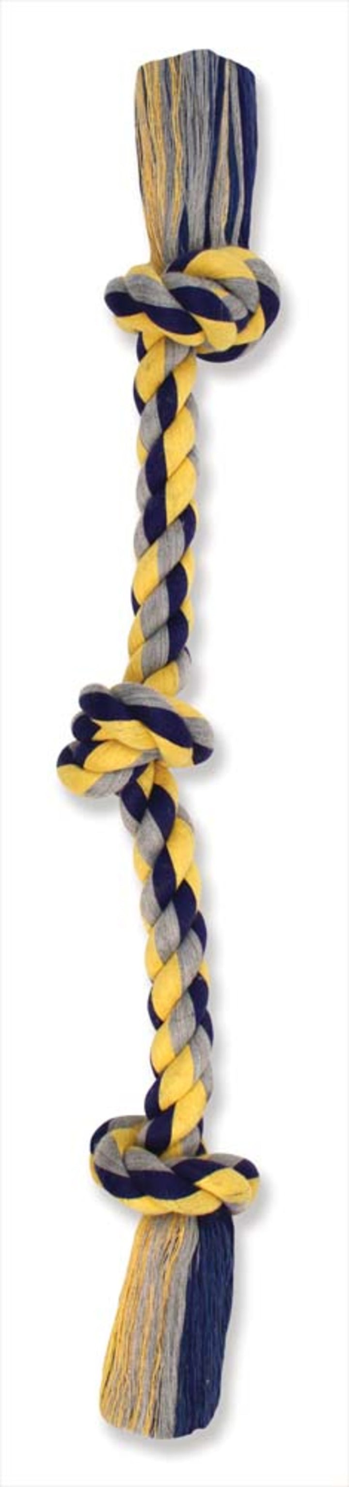 Mammoth Pet Products Cottonblend 3 Knot Rope Tug Toy Multi-Color 1ea/15 in, SM-