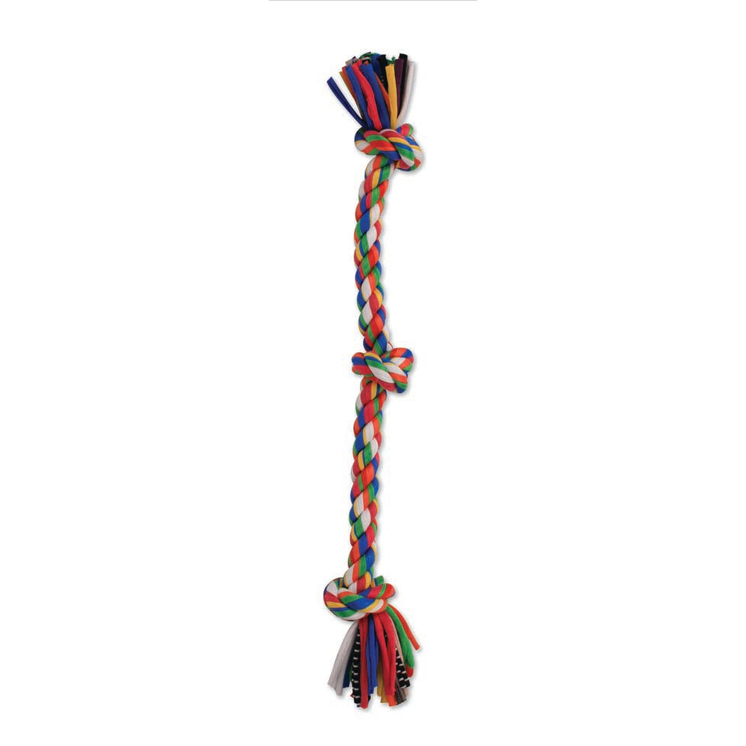 Mammoth Pet Products Cloth Dog Toy Rope 3 Knot Tug Multi-Color 1ea/20 in, MD-