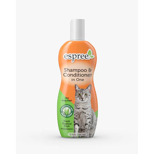 Espree Shampoo & Conditioner in One for Cats with Aloe Fresh Tropical Fruit 1ea/12 oz-