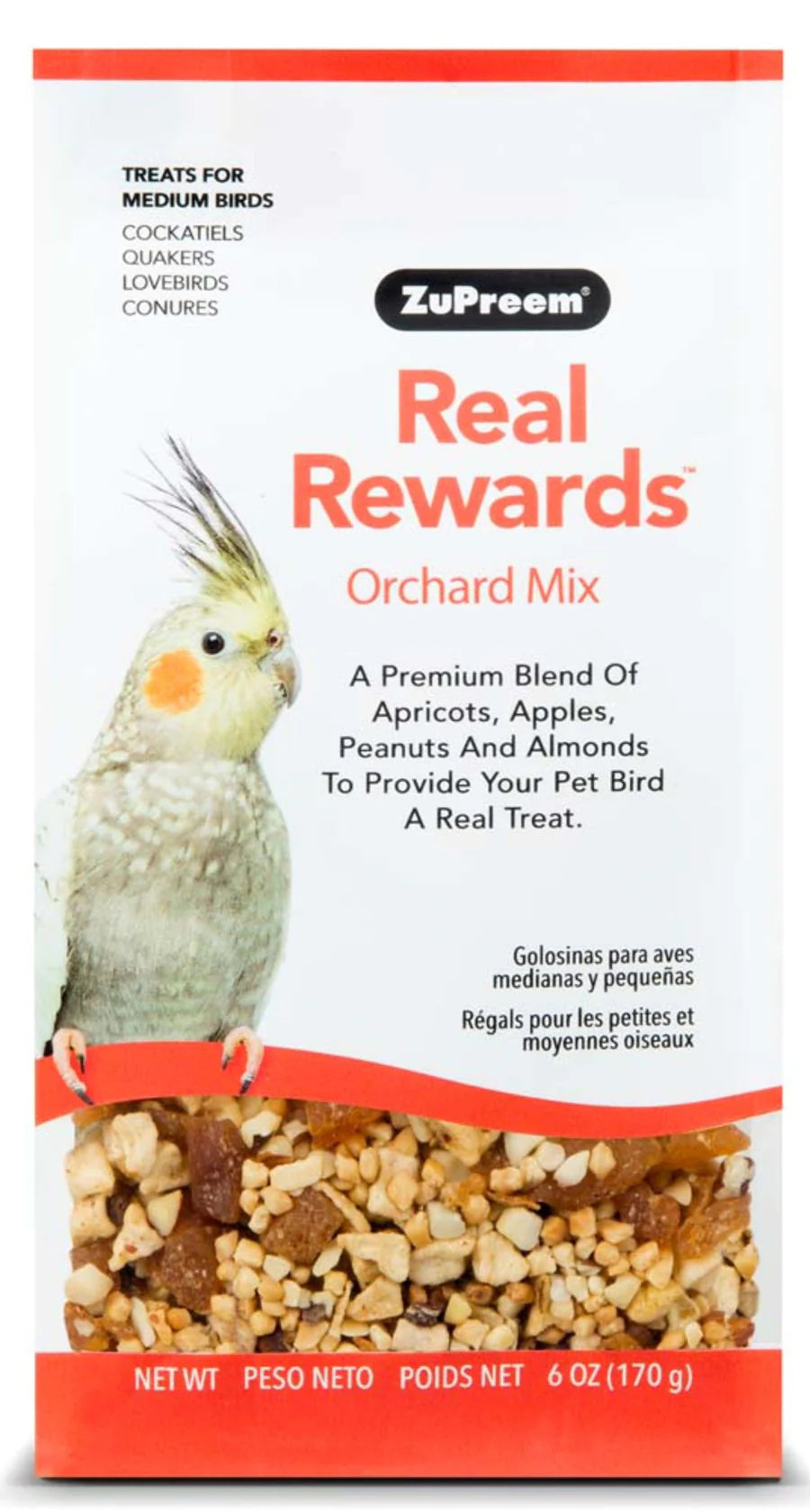 ZuPreem Real Rewards Orchard Mix Bird Treats Medium Birds 1ea/6 oz-