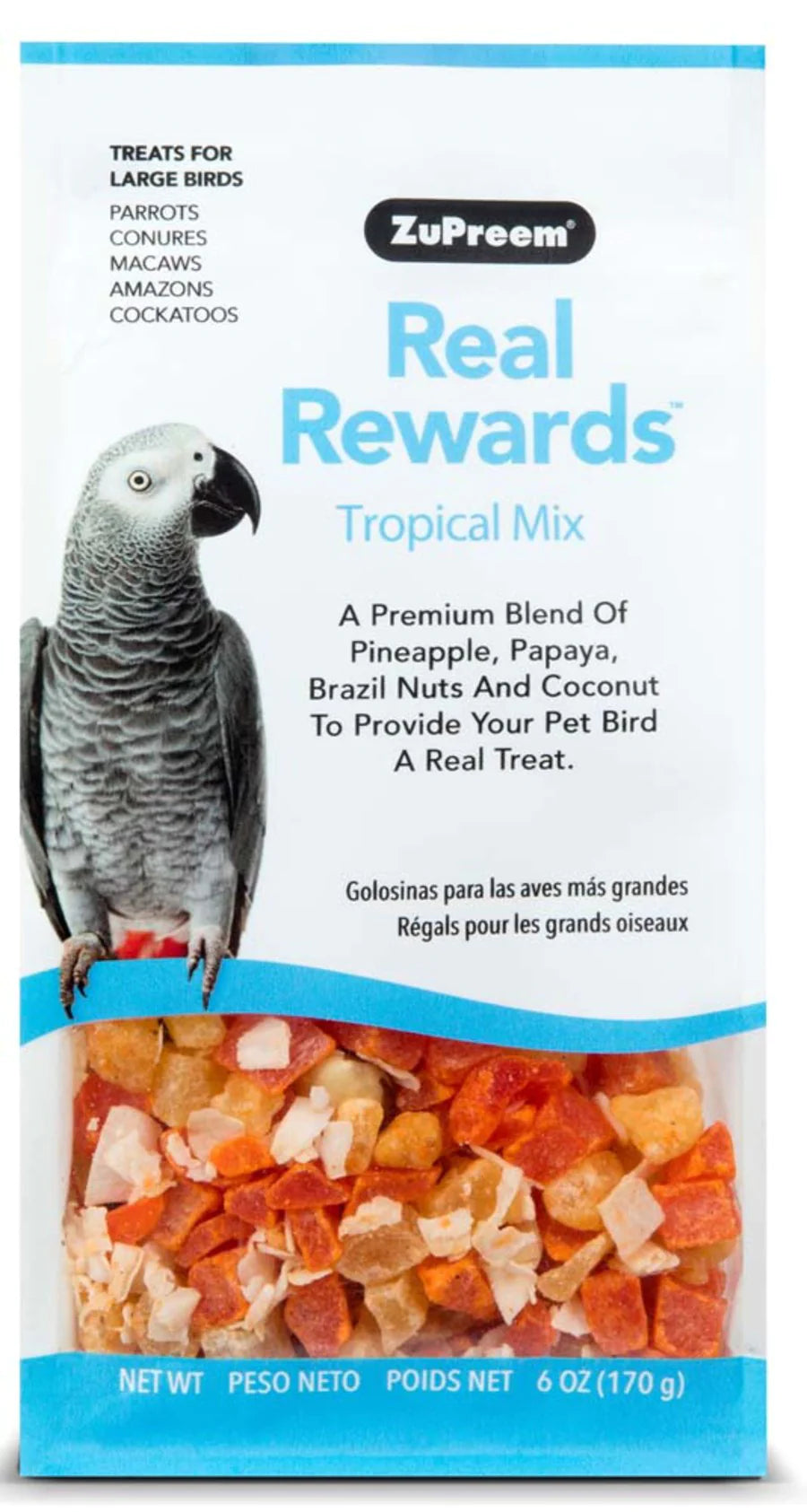 ZuPreem Real Rewards Tropical Mix Bird Treats Large Birds 1ea/6 oz-