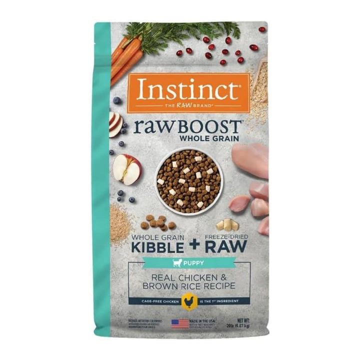 Natures Variety Puppy Instinct Raw Boost Wholegrain Chicken Brown Rice 20Lb