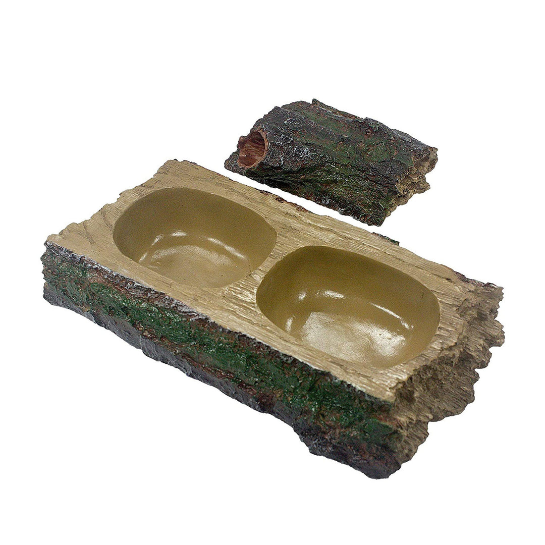 Komodo Forest Dual Feeder Bowl Brown 1ea-