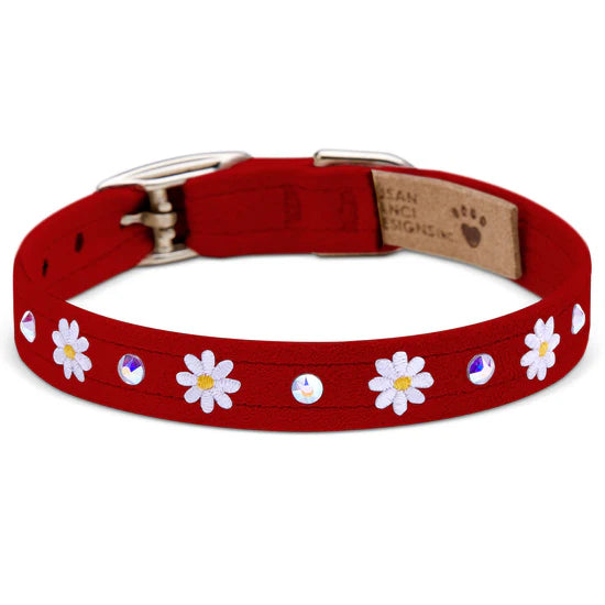 Small Daisy 1/2" Collar-TC-Red-