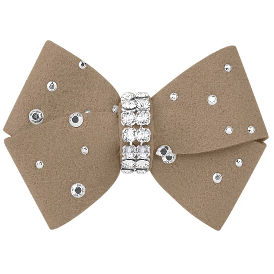 Nouveau Bow Hair Bow with Silver Stardust-XS-Fawn-