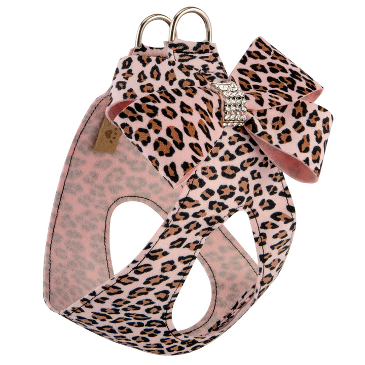 Cheetah Couture Nouveau Bow Step In Harness-TC-Pink Cheetah-