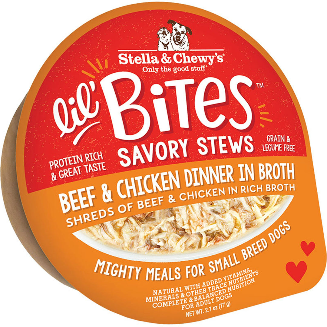 Stella and Chewys Dog Lil Bites Savory Stew Beef And Chicken 2.7oz. (Case of 12)