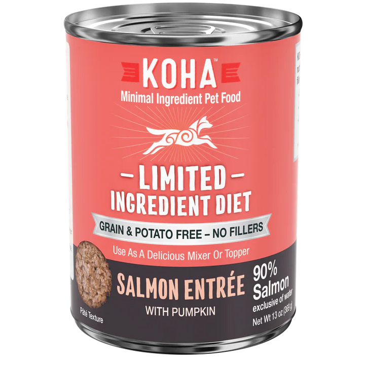 Koha Dog Limited Ingredient Grain Free 90% Salmon 13oz. (Case of 12)