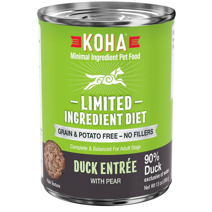 Koha Dog Limited Ingredient Grain Free 90% Duck 13oz. (Case of 12)