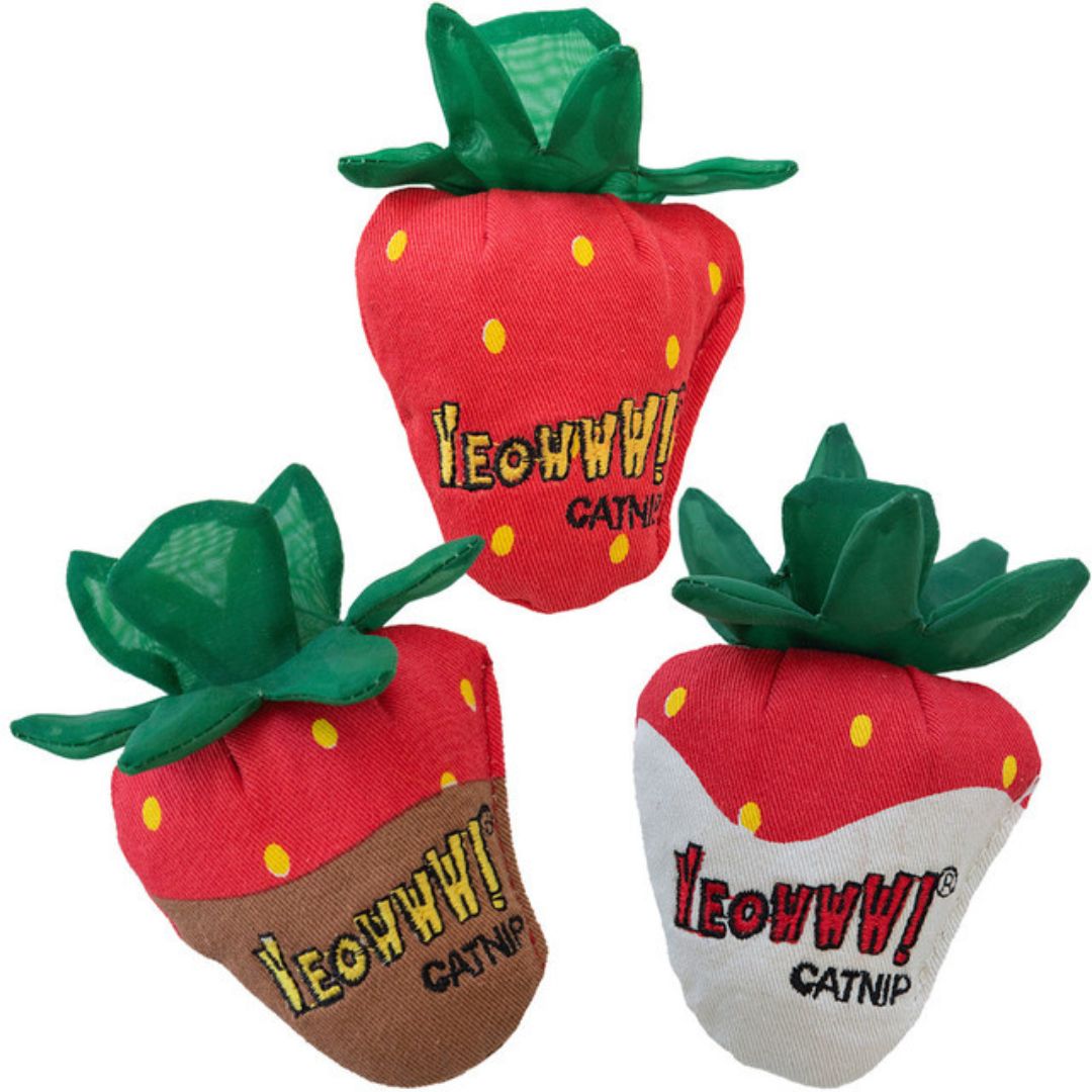 Yeowww! Cat Strawberry Catnip Toy 3 Pack