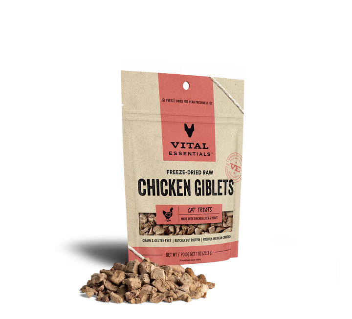 Vital Essentials Cat Freeze-Dried Treat Chicken Giblet 1oz-