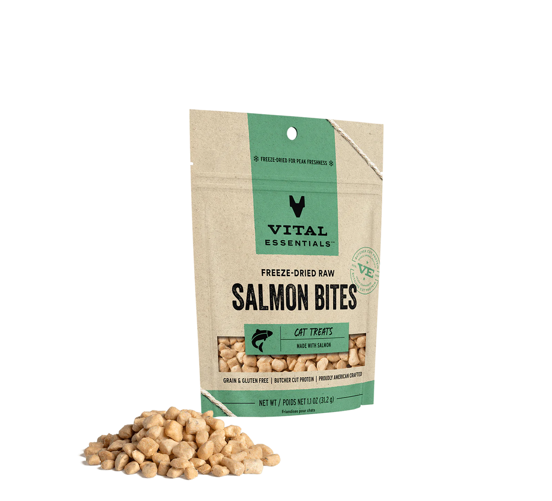 Vital Essentials Cat Freeze-Dried Treat Bites Salmon 1.1oz.-