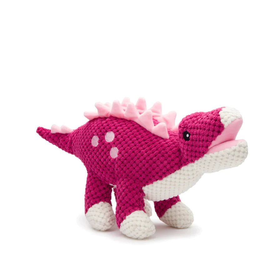 Fabdog Dog Floppy Stegosaurus Dinosaur Pink Small-