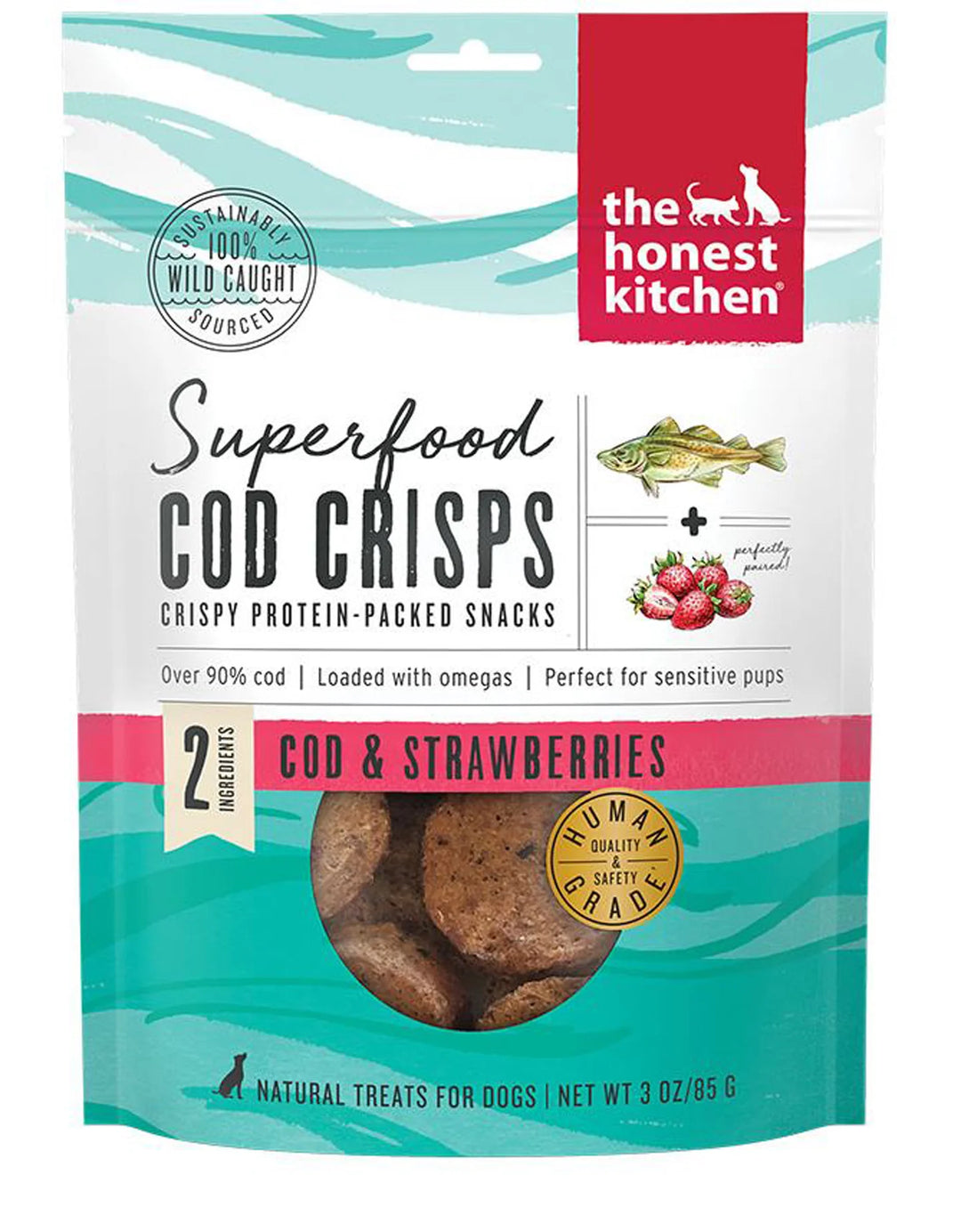 Honest Kitchen Dog Superfood Grain Free Cod Strawberry 3oz.-