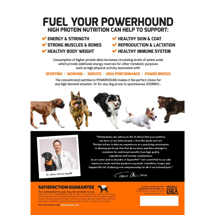 Square Pet VFS Powerhound Dog 22Lb Turkey Chicken