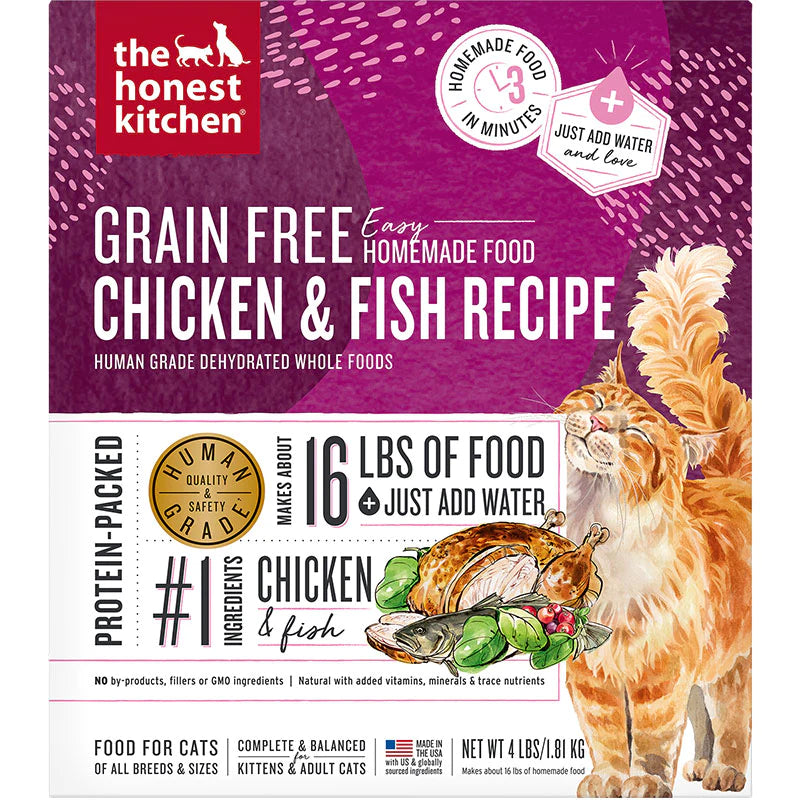 Honest Kitchen Cat Grain Free Dehydrated Chicken Whitefish 4Lb-