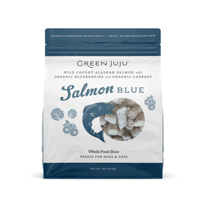 Green Juju Dog Freeze Dried Topper Salmon Blue 18oz-