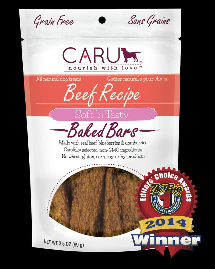 Caru Dog Natural Beef Recipe Bars4oz-