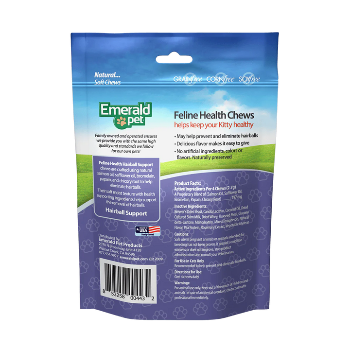 Emerald Pet Hairball Formula Chicken Flavor Cat Chews 1ea/2.5 oz-