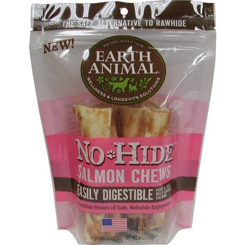 Earth Animal No Hide Salmon Chews Dog Treats; Small 2Pack-