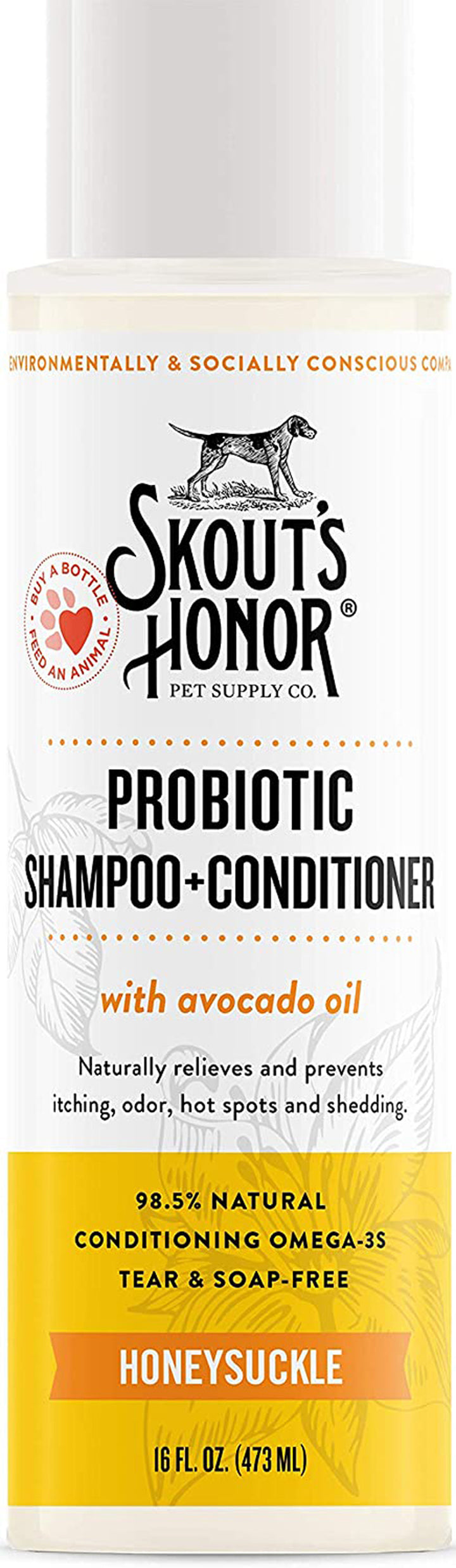 Skouts Honor Dog Shampoo Conditioner Honeysuckle 16oz-