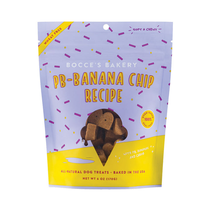 Bocces Dog Soft Chew Peanut Butter Banana Chip 6oz-