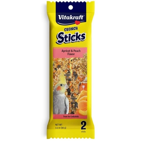 Vitakraft Crunch Sticks Apricot & Peach Cockatiel Treats - 2 Pack-