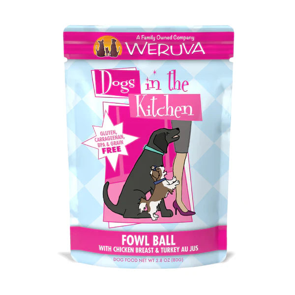 Dogs In The Kitchen Dog Fowl Ball 2.8oz. Pouch (Case of 12)