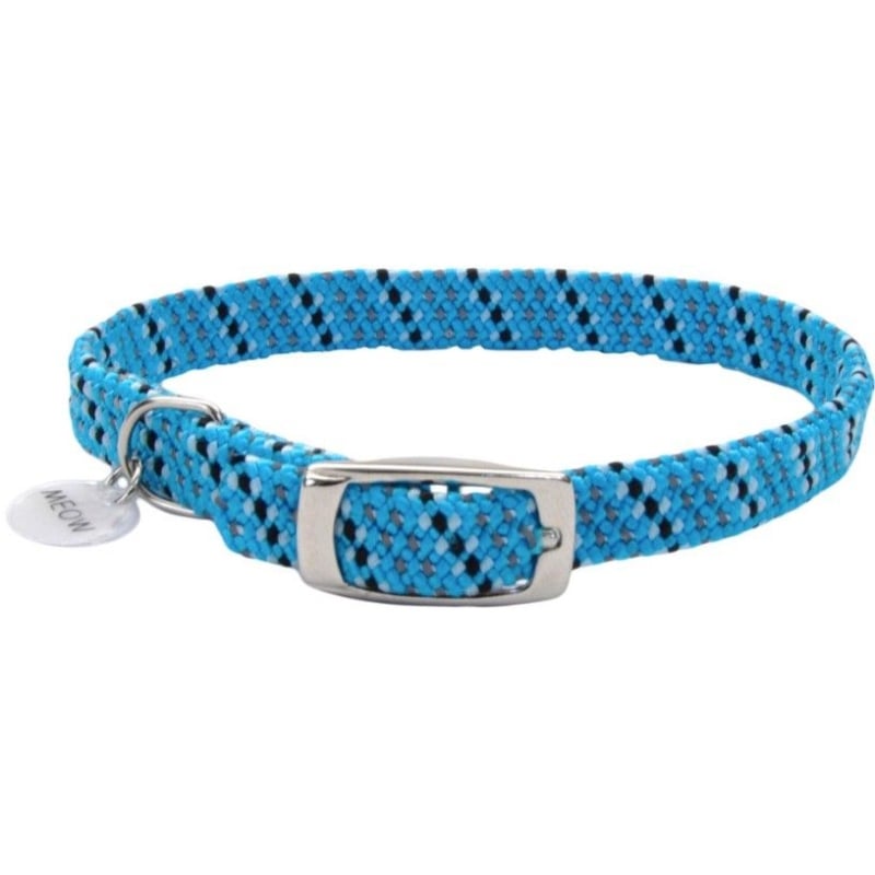 Coastal Pet Elastacat Reflective Safety Collar with Charm Blue/Black - Small (Neck: 8-10in.)-