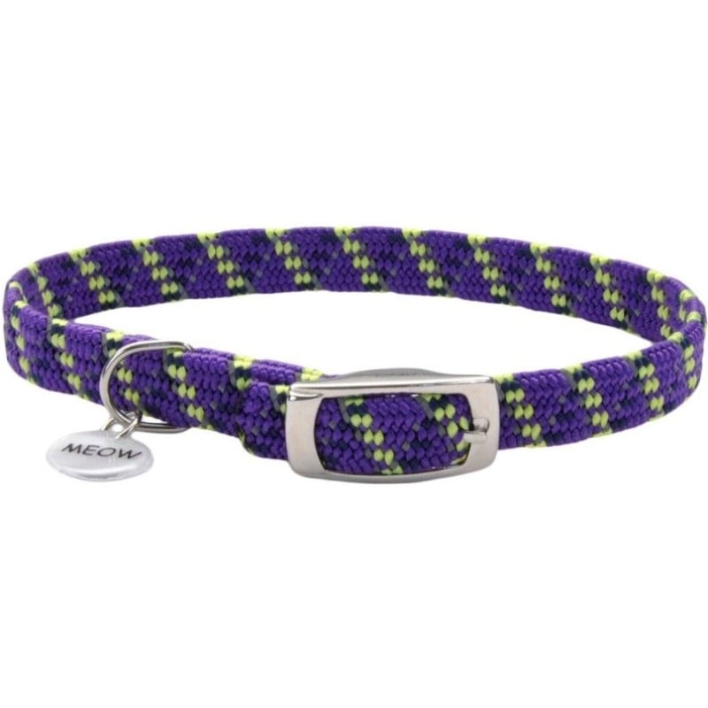 Coastal Pet Elastacat Reflective Safety Collar with Charm Purple - Small (Neck: 8-10in.)-