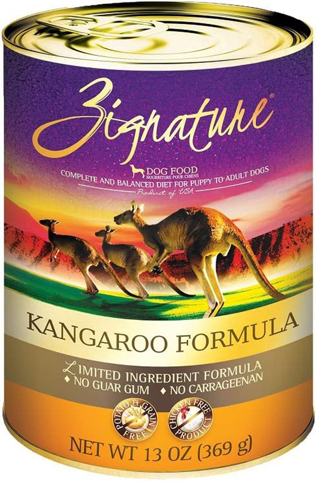 **Zignature Dog Canned 13oz. Kangaroo (Case of 12)