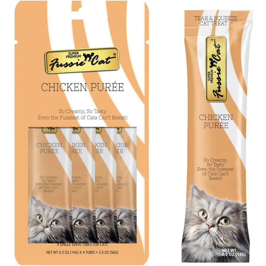 Fussie Cat Treat Chicken Puree 2oz/18count-