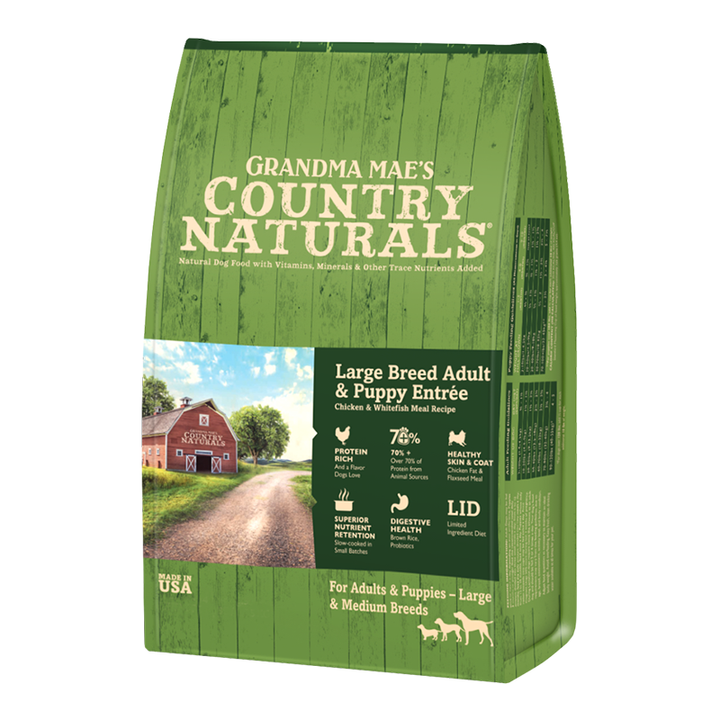 Grandma Mae's Country Naturals Large Breed Adult & Puppy Entrée Dry Dog Food Chicken & Rice 1ea/14 lb-