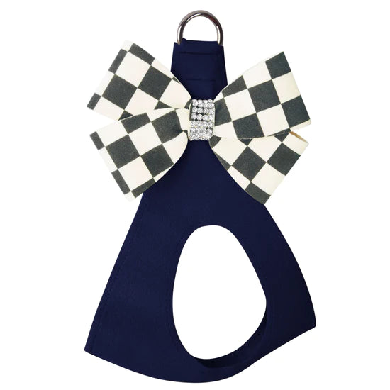 Windsor Check Nouveau Bow Step In Harness- Classic Neutrals-TC-Indigo-