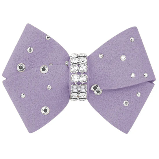 Nouveau Bow Hair Bow with Silver Stardust-XS-French Lavender-