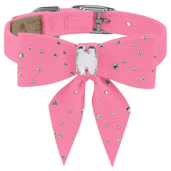 Silver Stardust Tail Bow Collar-TC-Perfect Pink-